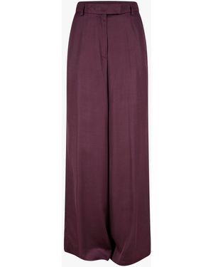 Dries Van Noten Pantalon En Satin Viscose Pants - Purple