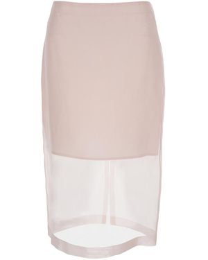 FEDERICA TOSI Skirt With Back Zip Closure And Semi-Transparent Design - White