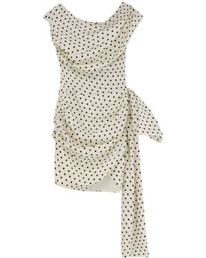 Self-Portrait Satin Mini Dress - White