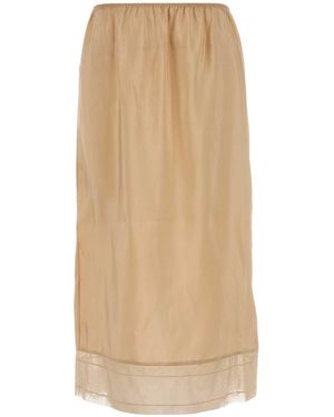 Carven Skin Silk Skirt - Natural