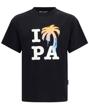 Palm Angels Cotton T-Shirt - Black