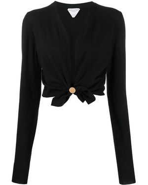 Bottega Veneta Twisted Cropped Cardigan Clothing - Black