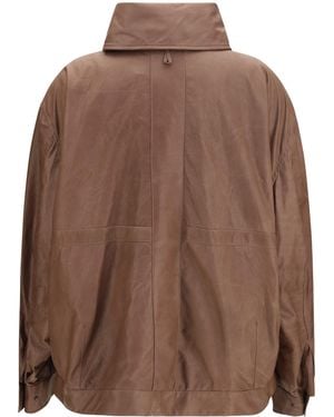 Calvin Klein Isa Leather Jacket Lamb Ovis Aries - Brown