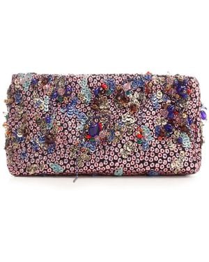 Dries Van Noten Jacquard Clutch - Purple