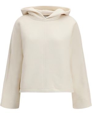 Max Mara Pure Hooded Sweatshirt Cotton; Polyester Sweatshirts - White