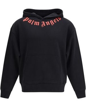 Palm Angels Neck Logo Hoodie - Blue