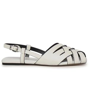 MICHAEL Michael Kors Leather Sandals Irene Sling Flat - White