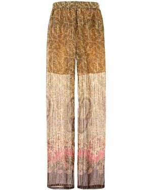 Valentino Garavani Printed Pekin Wide-Leg Pant - Natural