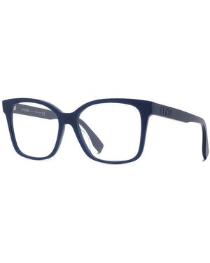 Fendi Eyeglasses Square Full Rim, Midnight Frame And Clear Demo Lenses Lens Fe50016I090 - Blue