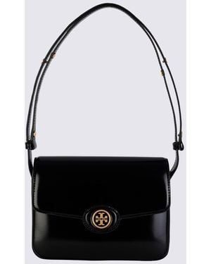 Tory Burch Leather Robinson Shoulder Bag - Black