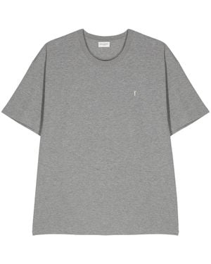 Saint Laurent Short-Sleeved Crewneck T-Shirt - Grey