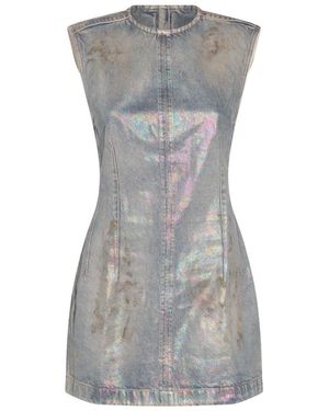 Acne Studios Mid- Cotton Denim Mini Dress - Grey