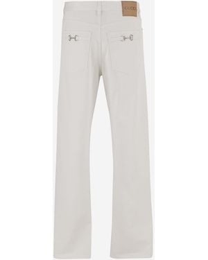 Gucci Cotton Denim Jeans Pants - White