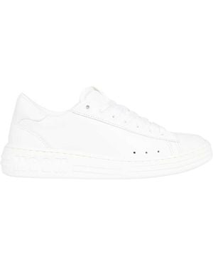 MSGM Logo Detail Leather Trainers - White