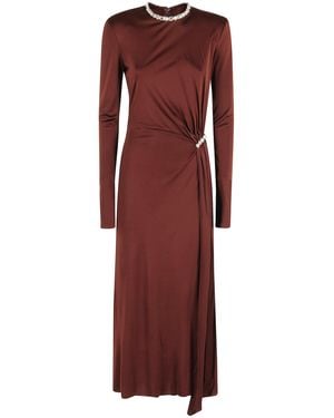 David Koma Burgundy Jersey Midi Dress - Red