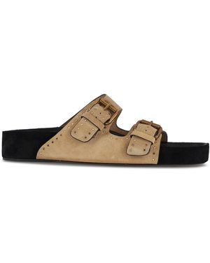 Isabel Marant Lennyo Slip-On Buckle Sandals - Brown