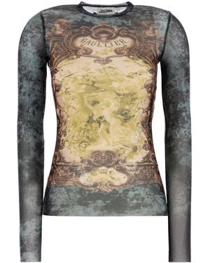 Jean Paul Gaultier Printed Tulle Top - Multicolour