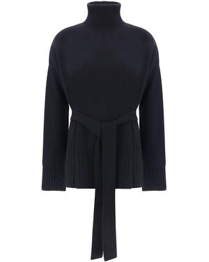 Wild Cashmere Wool Cashmere Turtleneck Knit Jumper - Blue