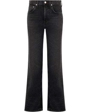 Agolde Flared Denim Pants Cotton Jeans - Black