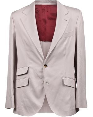 Brunello Cucinelli Silk Tailored Suit - Purple