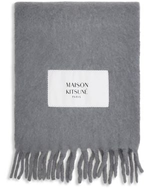 Maison Kitsuné Gradient-Efect Alpaca Scarf Vicugna Pacos Scarfs - Gray