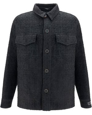 Balmain Tweed Buttoned Jacket Cotton; Polyamide - Blue