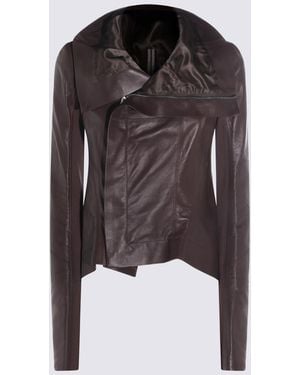 Rick Owens Leather Jacket - Brown