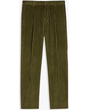 Doppiaa Aantioco Corduroy Trousers With Darts - Green