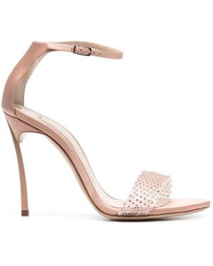 Casadei 100Mm Blade Twenties Satin Sandals - Pink