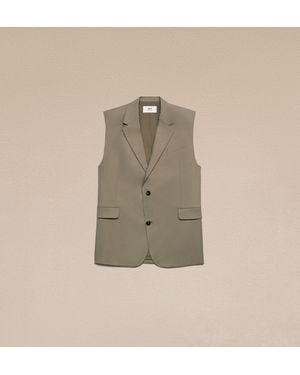 Ami Paris Two Buttons Oversized Waistcoat - Natural