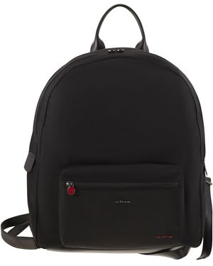 Kiton Technical Fabric Backpack With Logo - Black