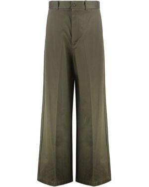 Nili Lotan Virgin Wool Wide-Leg Pants Wool; Lining: Viscose - Green