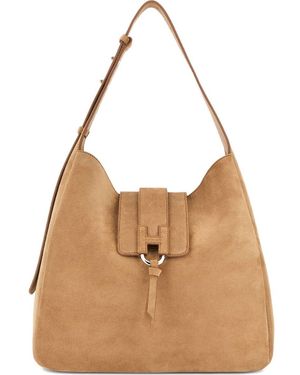 Hogan Leather Hobo Bag - Natural