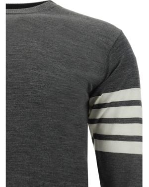 Thom Browne Fleece Wool Sweater (Ovis Aries) - Gray