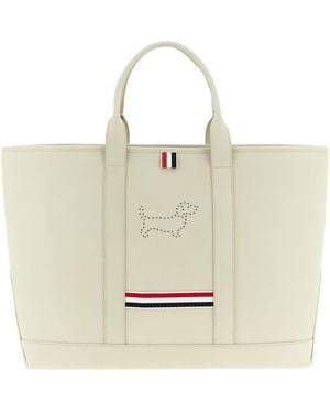 Thom Browne Calfskin Tote Bag - White