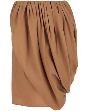 Chloé Dress Ju41 With Pleated Details Fabric Skirt - Brown