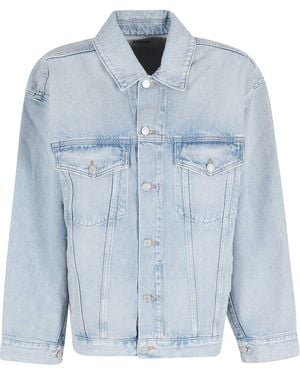 Agolde Evin Jacket Scroll Cotone Organico Giubbotto - Blue