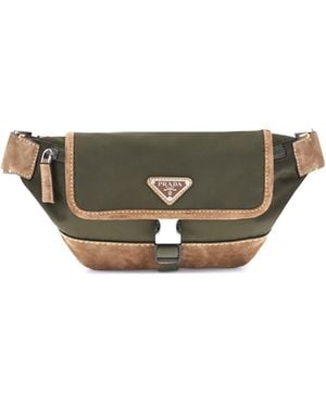 Prada Re-Nylon And Suede Fanny Pack - Gray