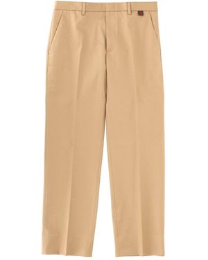 Gucci Tailored Cotton Trousers Trousers - Natural