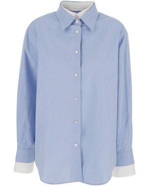 Acne Studios Shirt Sitara Melange Cotton Organic Blouses - Blue