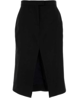 McQueen Stretch Wool Skirt - Black