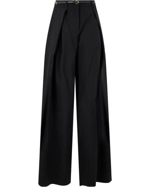 Max Mara Wide-Leg Taere Wool Pants Virgin - Black