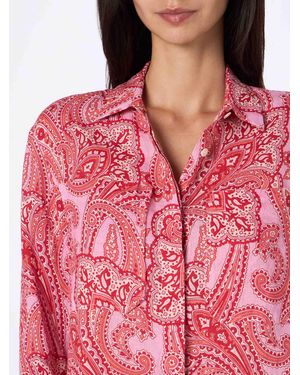 MC2 Saint Barth Paisley Linen Alodie Shirt - Red