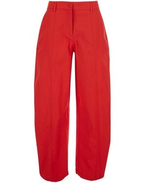 Pinko Gabardine Trousers Bacca - Red