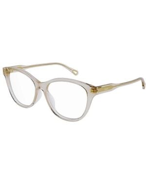 Chloé Chloe Eyeglasses Square Full Rim, Transparent Frame And Clear Demo Lens Ch0085O003 - Metallic