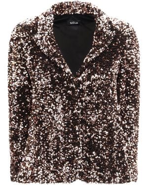 Ella Single-Breasted Jacket With Sequins - Black