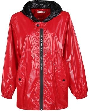 Givenchy Hooded Wind Jacket - Red