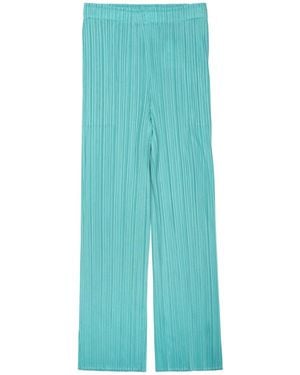 Issey Miyake Issey Miyake Straight Leg Polyester Pants - Blue