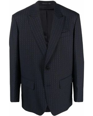 Valentino Monogram-Jacquard Wool Jacket Clothing - Blue