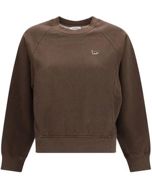 Maison Kitsuné Baby Fox Open-Pocket Sweatshirt Cotton Sweatshirts - Brown